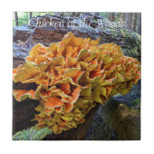 Orangefarbenes Huhn im Wald Pilz Fliese (Vorderseite)