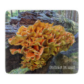 Orangefarbenes Huhn im Wald Pilz Schneidebrett (Vorderseite)