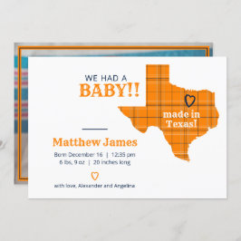 Orangefarbenes Kariertes Foto aus Texas Ankündigung