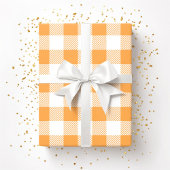Orangefarbenes Kariertes Muster Geschenkpapier