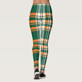 Orangefarbenes kariertes Muster Leggings (Rückseite)