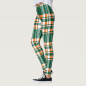 Orangefarbenes kariertes Muster Leggings (Links)