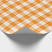 Orangefarbenes Kariertes Musterpapier Geschenkpapier (Ecke)