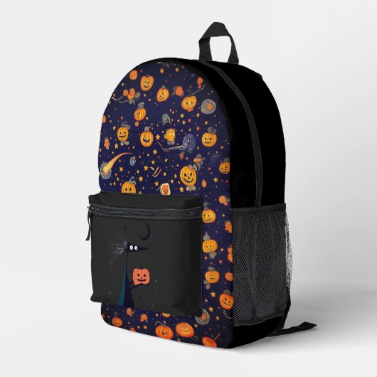 Orangefarbenes kolossales Halloween-Rucksack mit P Bedruckter Rucksack (Rückseitige Ecke Rechts)