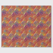 Orangefarbenes kosmisches Muster Geschenkpapier (Flach)