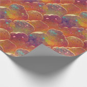 Orangefarbenes kosmisches Muster Geschenkpapier (Ecke)