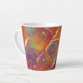 Orangefarbenes kosmisches Muster Milchtasse (Linke Ecke)