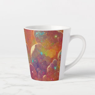Orangefarbenes kosmisches Muster Milchtasse