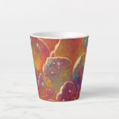 Orangefarbenes kosmisches Muster Milchtasse (Vorderseite)