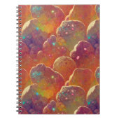 Orangefarbenes kosmisches Muster Notizblock (Vorderseite)