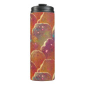 Orangefarbenes kosmisches Muster Thermosbecher (Vorderseite)