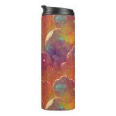 Orangefarbenes kosmisches Muster Thermosbecher (Nach rechts gedreht)