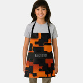 Orangefarbenes Kreativlabyrinth Quadrate Abstrakte Schürze (Insitu)