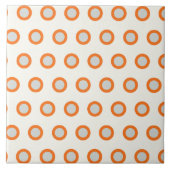 Orangefarbenes Kreiseldrehpunktdesign Fliese (Vorderseite)