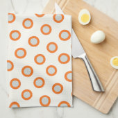 Orangefarbenes Kreiseldrehpunktdesign Geschirrtuch (Viertel Falte)