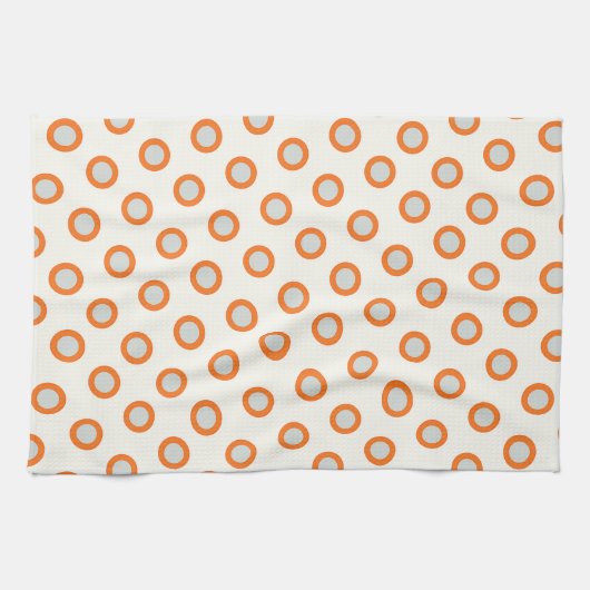 Orangefarbenes Kreiseldrehpunktdesign Geschirrtuch (Horizontal)