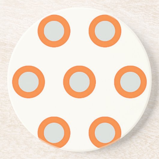 Orangefarbenes Kreiseldrehpunktdesign Getränkeuntersetzer (Vorne)