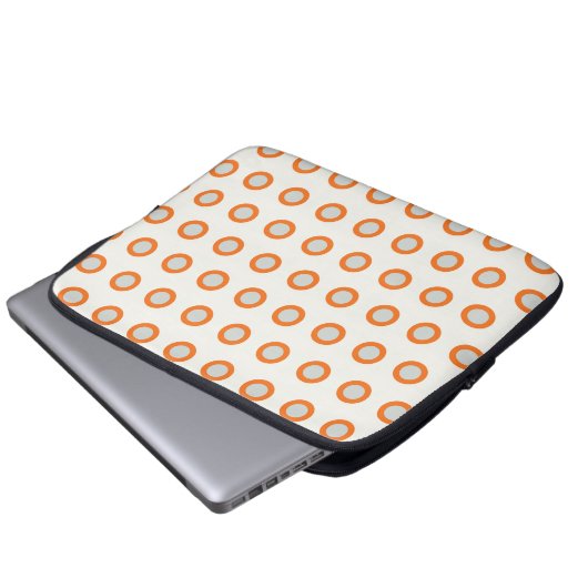 Orangefarbenes Kreiseldrehpunktdesign Laptopschutzhülle (Vorne Knopf)