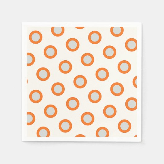 Orangefarbenes Kreiseldrehpunktdesign Serviette (Vorderseite)