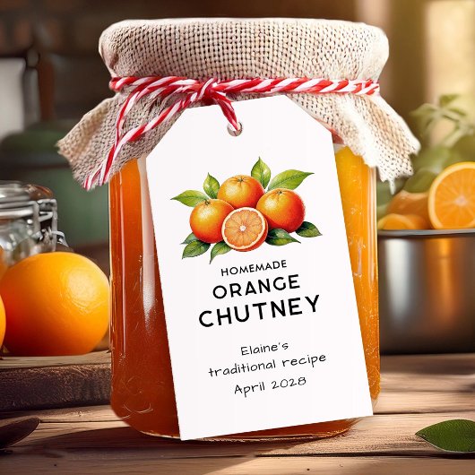 Orangefarbenes Küchenschild Geschenkanhänger