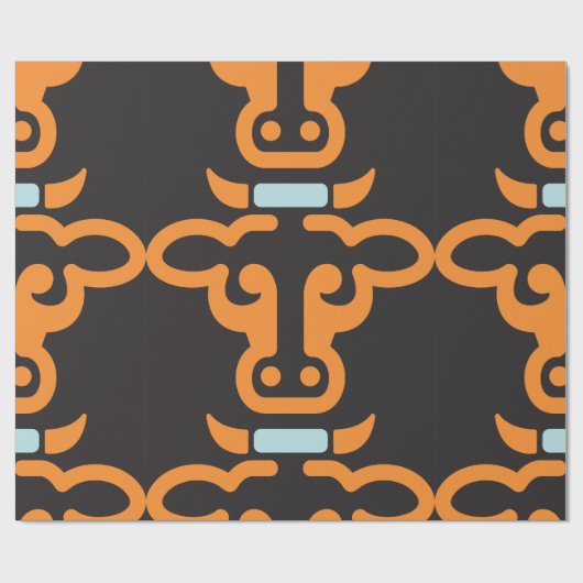 Orangefarbenes Kuhkopierpapier Geschenkpapier (Flach)