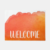 Orangefarbenes künstlerisches Wasserfarbenthema Be Fußmatte (Vorderseite)