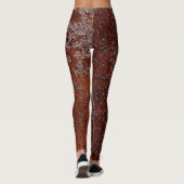 Orangefarbenes Kupfer-Rusted-Metall-Textur Leggings (Rückseite)