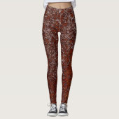 Orangefarbenes Kupfer-Rusted-Metall-Textur Leggings (Vorderseite)