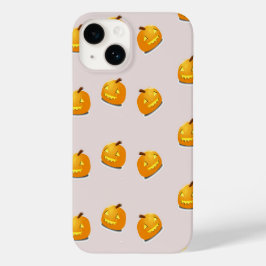 Orangefarbenes Kürbiskopfmuster Case-Mate iPhone 14 Hülle
