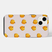 Orangefarbenes Kürbiskopfmuster iPhone Hülle (Rückseite (Horizontal))