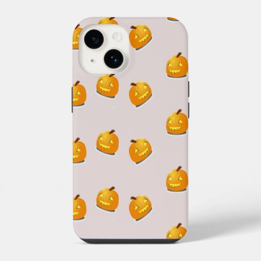 Orangefarbenes Kürbiskopfmuster iPhone Hülle (Rückseite)