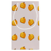 Orangefarbenes Kürbiskopfmuster Kleine Geschenktüte (Rückseite)