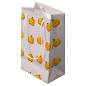 Orangefarbenes Kürbiskopfmuster Kleine Geschenktüte (Vorderseite Schrägansicht)
