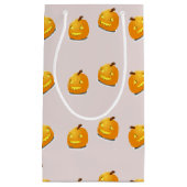 Orangefarbenes Kürbiskopfmuster Kleine Geschenktüte (Vorderseite)
