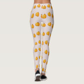 Orangefarbenes Kürbiskopfmuster Leggings (Rückseite)