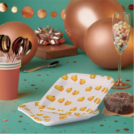 Orangefarbenes Kürbiskopfmuster Pappteller
