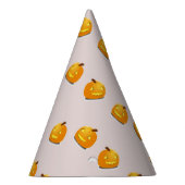 Orangefarbenes Kürbiskopfmuster Partyhütchen (Rechts)