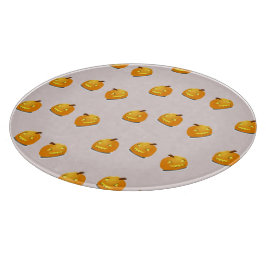 Orangefarbenes Kürbiskopfmuster Schneidebrett