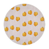 Orangefarbenes Kürbiskopfmuster Schneidebrett (Vorderseite)