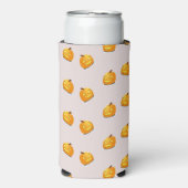 Orangefarbenes Kürbiskopfmuster Selters Dosenkühler (Seltzer Vorderseite)