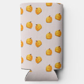 Orangefarbenes Kürbiskopfmuster Selters Dosenkühler (Rückseite)