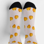 Orangefarbenes Kürbiskopfmuster Socken (Oben)