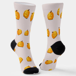 Orangefarbenes Kürbiskopfmuster Socken