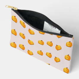 Orangefarbenes Kürbiskopfmuster Zubehörtasche
