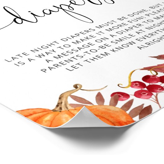 Orangefarbenes Kürbisspiel Späte Nacht Windeln Poster (Ecke)