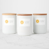 Orangefarbenes Lebensmitteletikett (Flaschen)