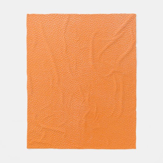 Orangefarbenes Ledermuster, Textur aus Hinterleder Fleecedecke (Vorderseite)