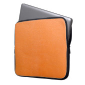 Orangefarbenes Ledermuster, Textur aus Hinterleder Laptopschutzhülle (Vorderseite Links)