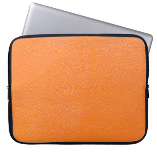 Orangefarbenes Ledermuster, Textur aus Hinterleder Laptopschutzhülle