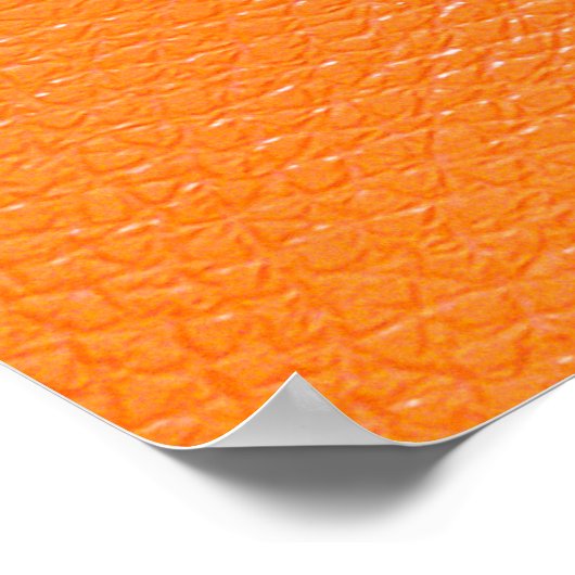 Orangefarbenes Ledermuster, Textur aus Hinterleder Poster (Ecke)